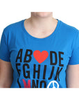 Moschino Chic Alphabet Cotton Tee in Blue