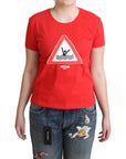 Moschino Chic Red Graphic Cotton Tee