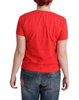 Moschino Chic Red Graphic Cotton Tee