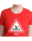 Moschino Chic Red Graphic Cotton Tee