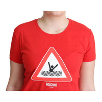 Moschino Chic Red Graphic Cotton Tee