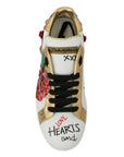Dolce & Gabbana Elegant Sequined Floral Leather Sneakers