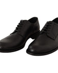 Dolce & Gabbana Elegant Black Leather Derby Shoes