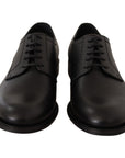 Dolce & Gabbana Elegant Black Leather Derby Shoes
