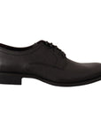 Dolce & Gabbana Elegant Black Leather Derby Dress Shoes