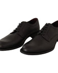 Dolce & Gabbana Elegant Black Leather Derby Dress Shoes