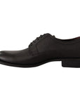 Dolce & Gabbana Elegant Black Leather Derby Dress Shoes