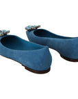 Dolce & Gabbana Elegant Crystal-Embellished Suede Flats