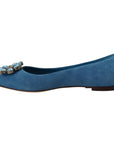 Dolce & Gabbana Elegant Crystal-Embellished Suede Flats