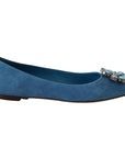 Dolce & Gabbana Elegant Crystal-Embellished Suede Flats