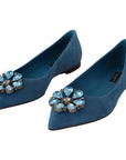 Dolce & Gabbana Elegant Crystal-Embellished Suede Flats