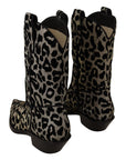 Dolce & Gabbana Elegant Leopard Print Mid Calf Boots