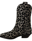 Dolce & Gabbana Elegant Leopard Print Mid Calf Boots