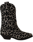 Dolce & Gabbana Elegant Leopard Print Mid Calf Boots