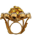 Dolce & Gabbana Crystal Flower Statement Ring Size US 7.5