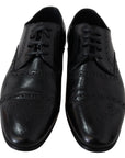 Dolce & Gabbana Elegant Black Leather Formal Derby Shoes