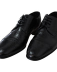 Dolce & Gabbana Elegant Black Leather Formal Derby Shoes
