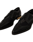 Dolce & Gabbana Elegant Gold-Trimmed Black Oxford Lace-Ups