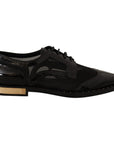 Dolce & Gabbana Elegant Gold-Trimmed Black Oxford Lace-Ups