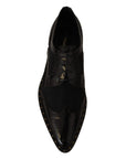 Dolce & Gabbana Elegant Gold-Trimmed Black Oxford Lace-Ups