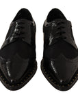 Dolce & Gabbana Elegant Gold-Trimmed Black Oxford Lace-Ups