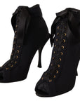 Dolce & Gabbana Elegant Ankle Open Toe Heel Boots