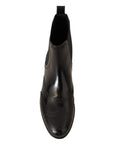 Dolce & Gabbana Elegant Black Ankle Wingtip Oxford Boots
