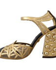 Dolce & Gabbana Elegant Crystal Studded Leather Pumps