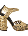 Dolce & Gabbana Elegant Crystal Studded Leather Pumps