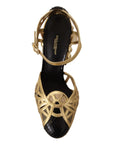 Dolce & Gabbana Elegant Crystal Studded Leather Pumps