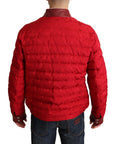 Dolce & Gabbana Red and Gold Bomber Designer Jacket