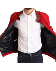 Dolce & Gabbana Red and Gold Bomber Designer Jacket