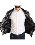 Dolce & Gabbana Elegant Black Bomber Jacket with Silver Details