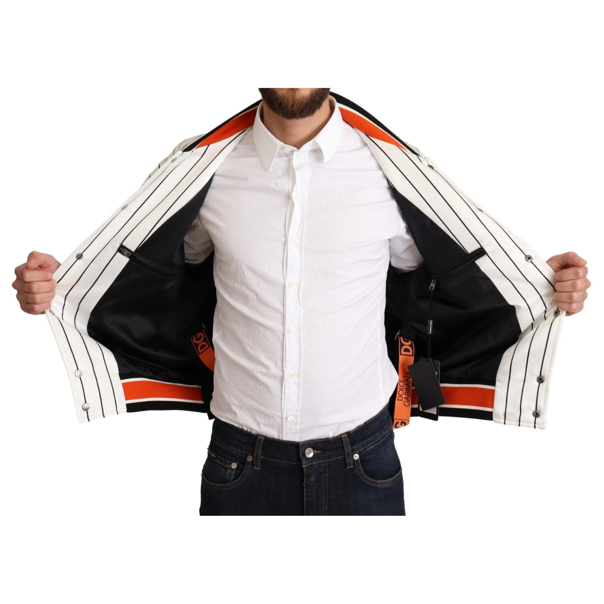 Dolce & Gabbana Regal Lion Bomber Jacket in White