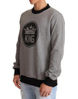 Dolce & Gabbana Elegant Gray Crown Motif Crewneck Sweater