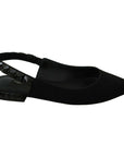 Dolce & Gabbana Elegant Silk Blend Slingback Flats with Crystals