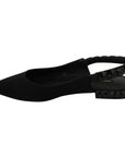 Dolce & Gabbana Elegant Silk Blend Slingback Flats with Crystals