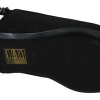 Dolce & Gabbana Elegant Silk Blend Slingback Flats with Crystals