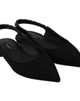 Dolce & Gabbana Elegant Silk Blend Slingback Flats with Crystals