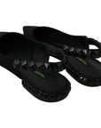 Dolce & Gabbana Elegant Silk Blend Slingback Flats with Crystals