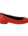 Philipp Plein Vibrant Orange Pointed Leather Flats