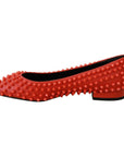 Philipp Plein Vibrant Orange Pointed Leather Flats