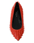 Philipp Plein Vibrant Orange Pointed Leather Flats