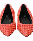 Philipp Plein Vibrant Orange Pointed Leather Flats