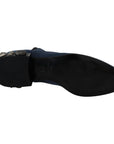 Dolce & Gabbana Chic Blue Suede Mid-Calf Boots with Stud Details