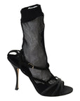 Dolce & Gabbana Chic Black Mesh Stiletto Sandals