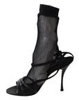 Dolce & Gabbana Chic Black Mesh Stiletto Sandals