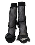 Dolce & Gabbana Chic Black Mesh Stiletto Sandals