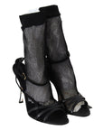 Dolce & Gabbana Chic Black Mesh Stiletto Sandals