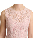 Dolce & Gabbana Elegant Pink Lace Sleeveless Blouse